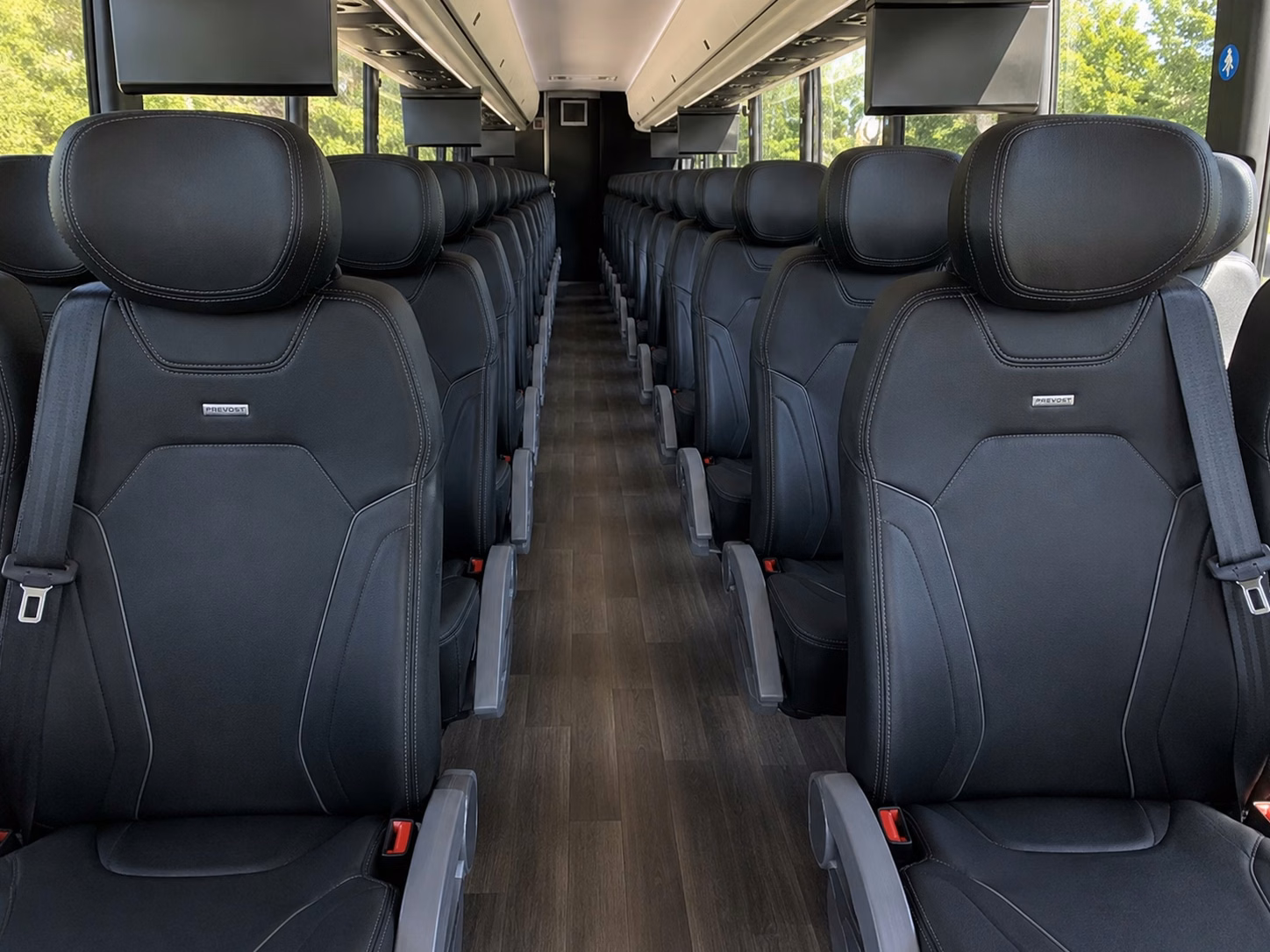 56 passenger charter bus inside