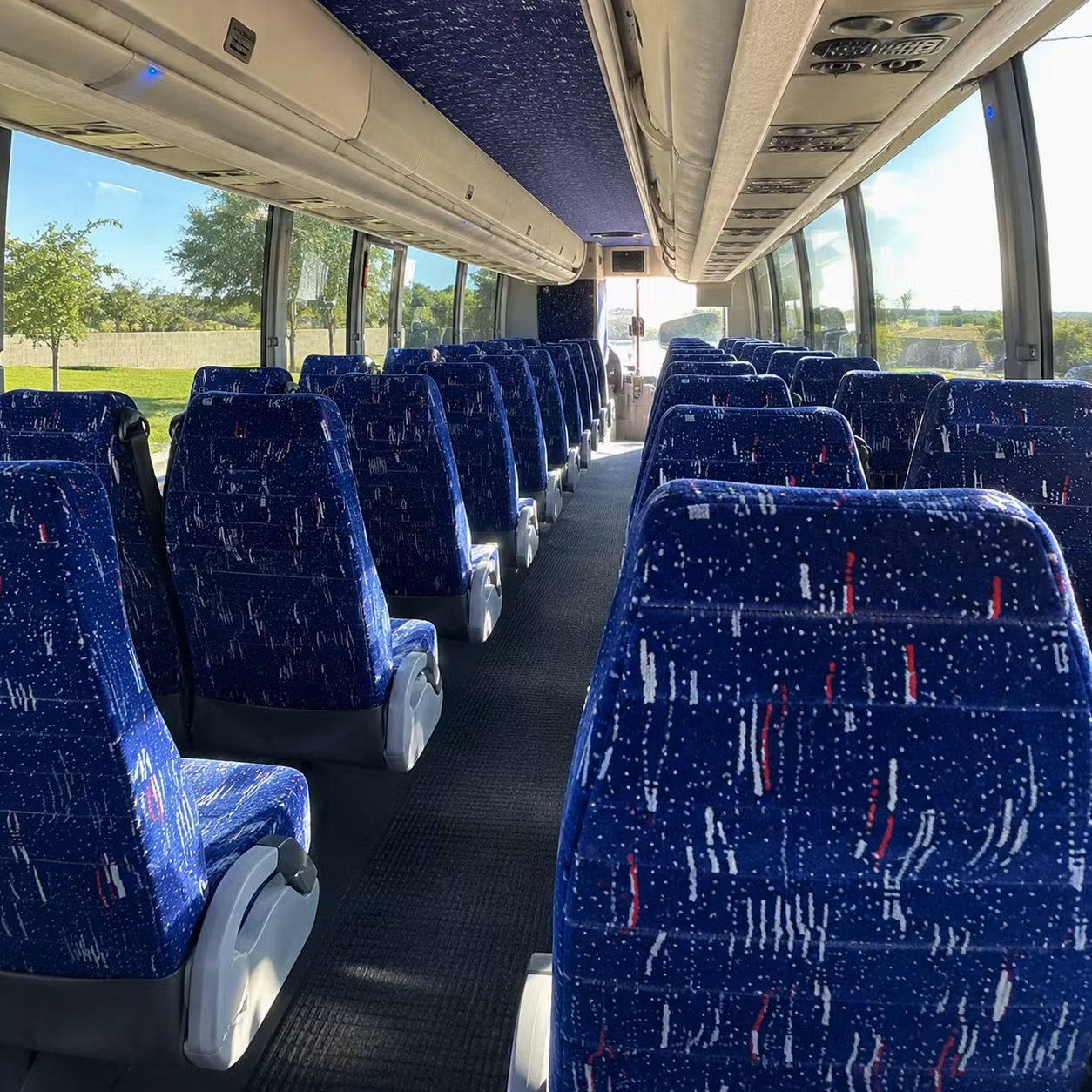 56 passenger charter bus interior